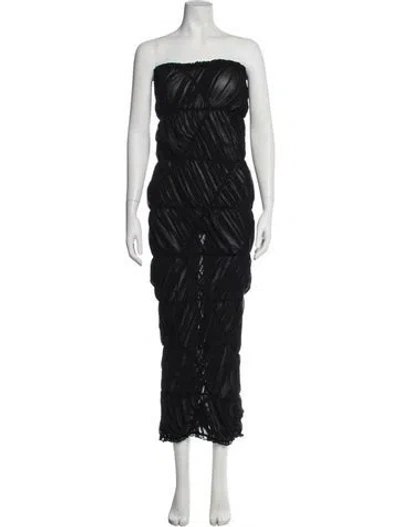 Pre-owned Comme Des Garçons Strapless Long Dress In Black
