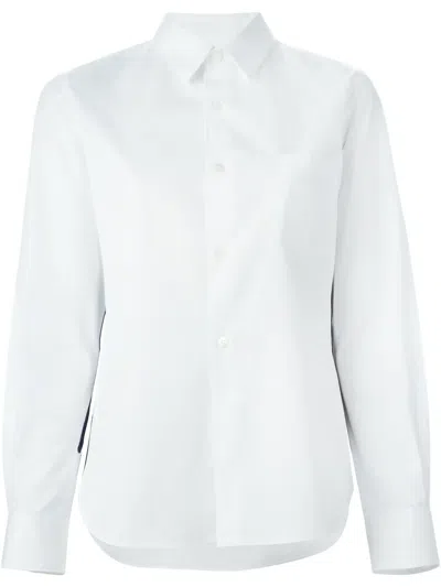 Comme Des Garçons Stripe Appliqué Shirt In Blue