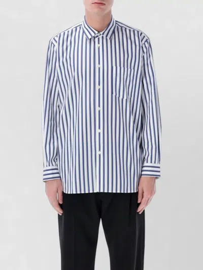 Comme Des Garçons Classic Striped Button-down Shirt In White