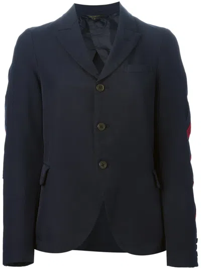 Comme Des Garçons Stripe Detail Blazer In Blue