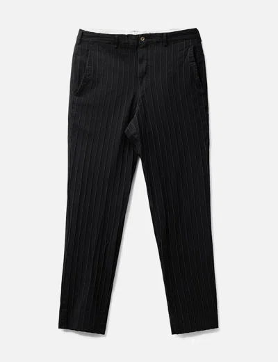 Comme Des Garçons Stripe Embroidery Pants In Black