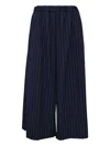Comme Des Garçons Stripe Wool Trousers In Blue