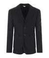 Comme Des Garçons Striped Blazer In Black
