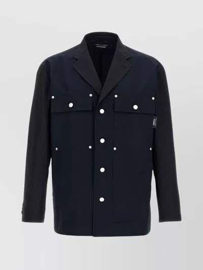 Comme Des Garçons Striped Blazer With Lapel And Cuffs