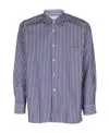 Comme Des Garçons Striped Button-up Shirt In Blue