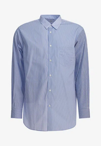 Comme Des Garçons Striped Buttoned Shirt In Multi