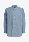 Comme Des Garçons Button Down Collar Shirt Front Pocket In Blue