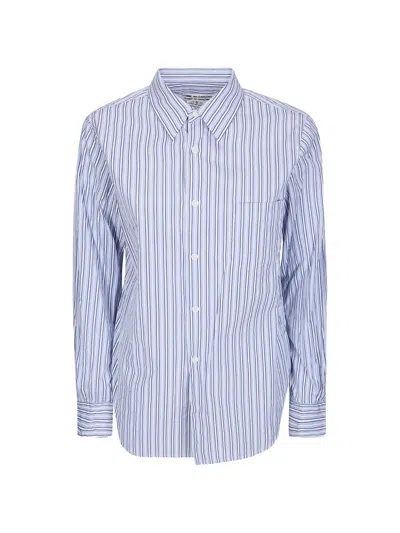 Comme Des Garçons Striped Cotton Blouse In Multi
