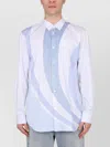 Comme Des Garçons Striped Cotton Shirt With Button-down Collar