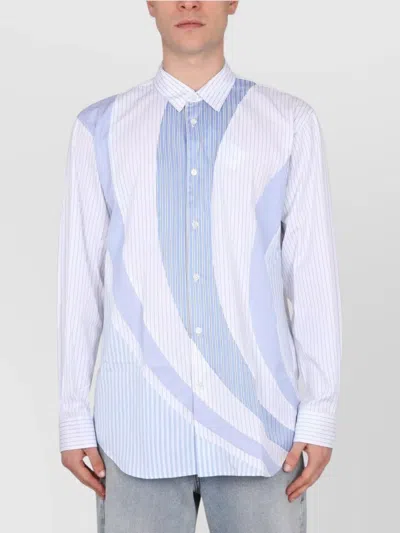 COMME DES GARÇONS STRIPED COTTON SHIRT WITH BUTTON-DOWN COLLAR