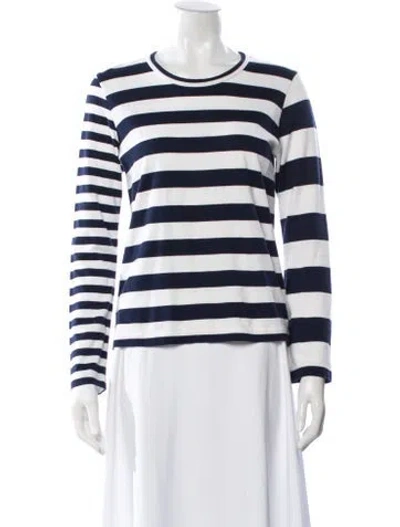 Pre-owned Comme Des Garçons Striped Crew Neck T-shirt In Blue
