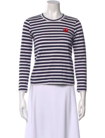 Pre-owned Comme Des Garçons Striped Crew Neck T-shirt In Multi