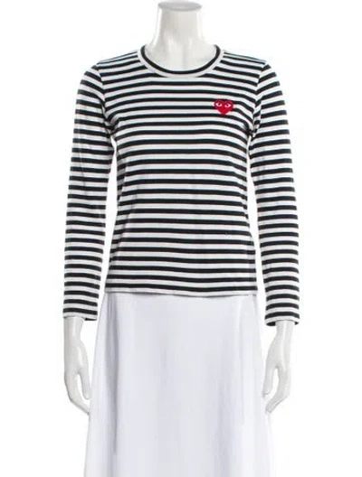 Pre-owned Comme Des Garçons Striped Crew Neck T-shirt In Multi