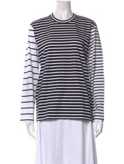 Pre-owned Comme Des Garçons Striped Crew Neck T-shirt W/ Tags In Black