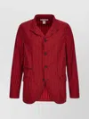 Comme Des Garçons Shirt Striped Buttoned Blazer In Pink