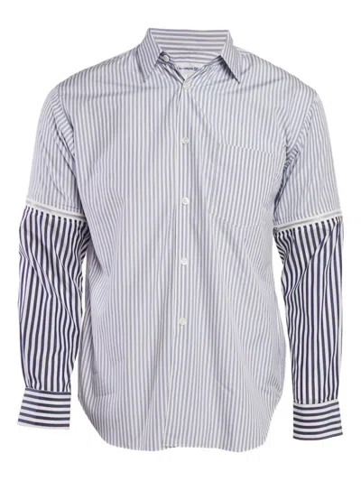 Pre-owned Comme Des Garçons Striped Detachable-sleeve Shirt