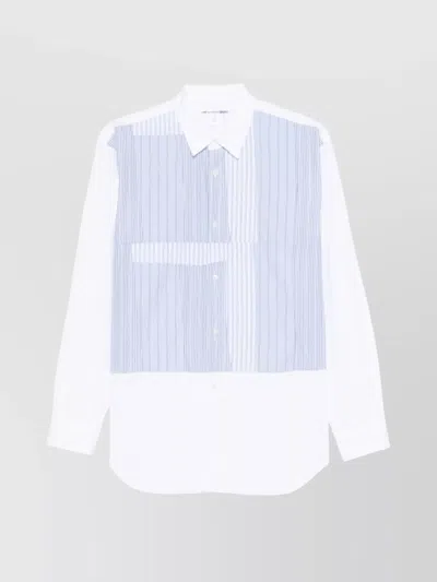 COMME DES GARÇONS STRIPED DETAIL BOX-PLEAT SHIRT