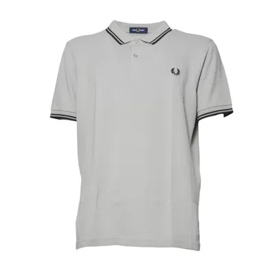 COMME DES GARÇONS STRIPED GREY COTTON KNIT POLO SHIRT