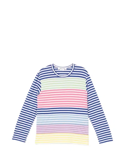 Comme Des Garçons Striped Long-sleeve T-shirt In Blue