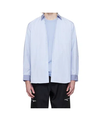 Comme Des Garçons Striped Long-sleeved Shirt In Multi
