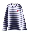 Comme Des Garçons Comme Des Garcons Logo Striped Cotton T Shirt In Blue