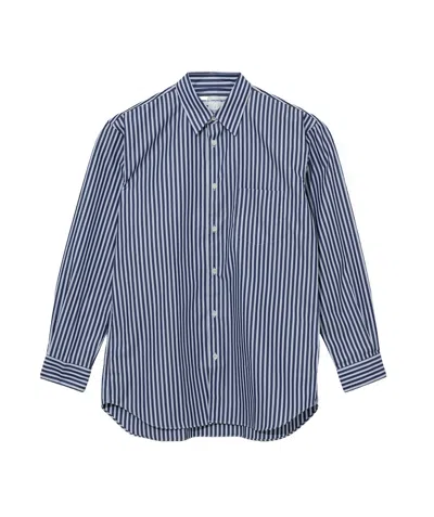 Comme Des Garçons Striped Shirt In Blue