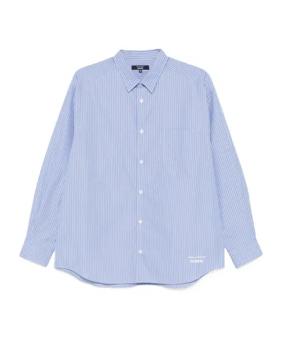 Comme Des Garçons Striped Shirt In Blue