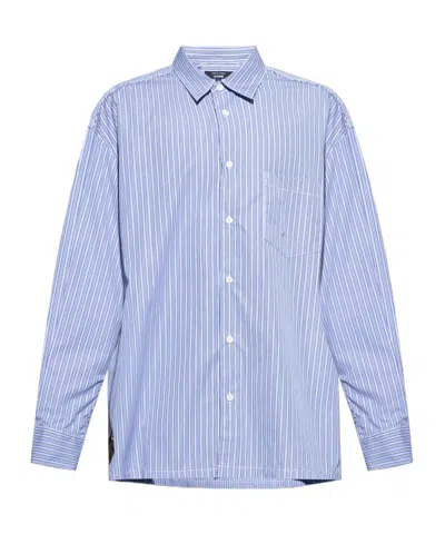 Comme Des Garçons Striped Shirt In Blue