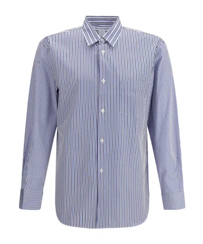 Comme Des Garçons Striped Shirt In Blue