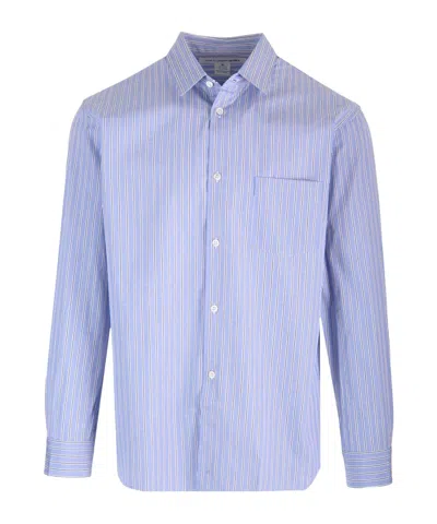 Comme Des Garçons Striped Shirt In Blue