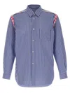 Comme Des Garçons Shirt Striped Collar Button-down In Blue