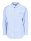 Comme Des Garçons Striped Pattern Shirt Collar Button-down In Blue