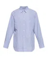 Comme Des Garçons Striped Buttoned Shirt In Blue