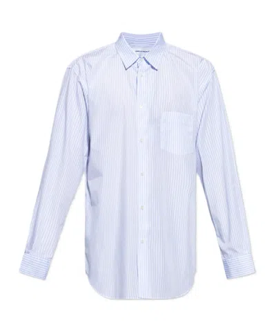 Comme Des Garçons Striped Shirt In Blue