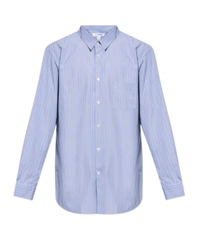 Comme Des Garçons Striped Shirt In Blue