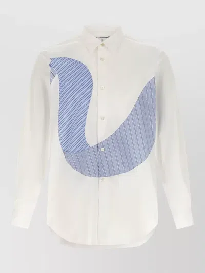 Comme Des Garçons Striped Shirt Button Down Collar Long Sleeves In White