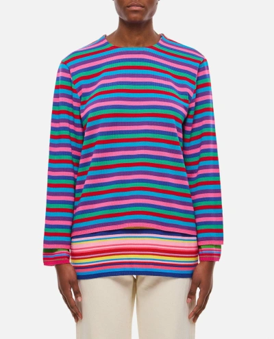 Comme Des Garçons Striped Sweater In Multicolor