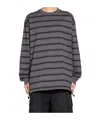 Comme Des Garçons Crew Neck Sweatshirt With Adjustable Hem In Gray