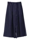 Comme Des Garçons Striped Trousers In Blue