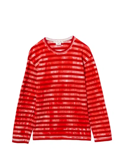 Comme Des Garçons Striped T-shirt In Multi