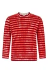 Comme Des Garçons Striped T-shirt In Red