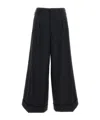 Comme Des Garçons Pinstripe Cuffed Trousers In Black