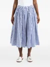 Comme Des Garçons Striped-pattern Drawstring-fastening Midi Skirt In Multi