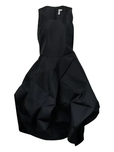 Comme Des Garçons Structural Midi Dress In Black