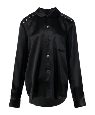 Comme Des Garçons Studs Long-sleeve Shirt In Black