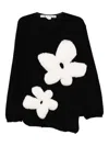 Comme Des Garçons Stuffed-flower Jumper In Black