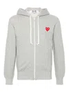 Comme Des Garçons Icon Heart Full Zip Hoodie In Grey