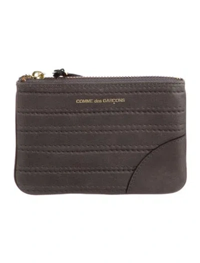 Pre-owned Comme Des Garçons Suede Wallet In Gray