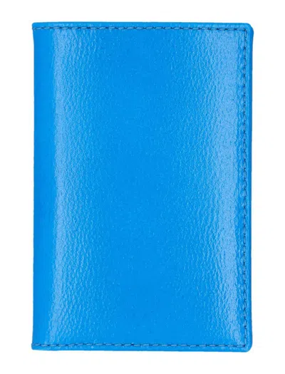 Comme Des Garçons Block Compact Glossy Finish Cardholder In Blue