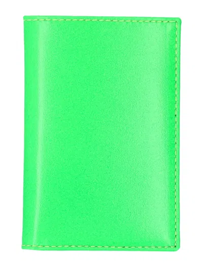 Comme Des Garçons Super Fluo Bifold Cardholder In Green